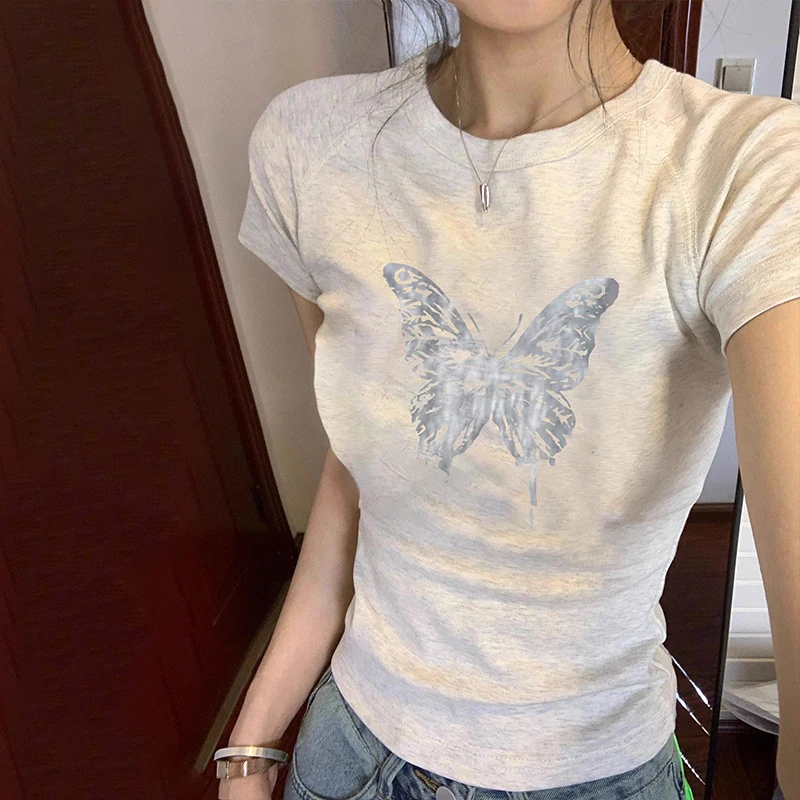 

2023 Summer Women T-Shirt Short Sleeve O-Neck Tees Shirt Hot Sweet Fashion Tops Shirt Fashion Girls