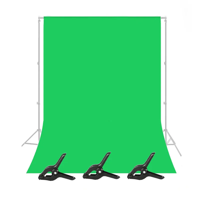 

Photography Background Backdrops Cloth 1.6x3M Green Screen Chromakey For Photo Studio Video Background Portrait Party with Clips