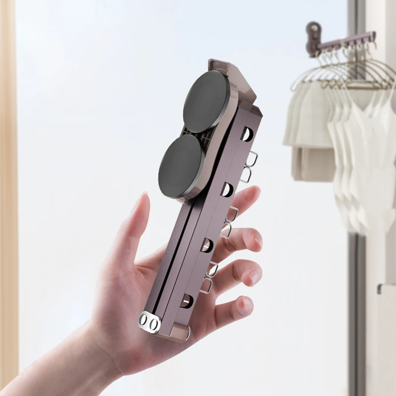 

Складная сушилка для белья с присоской, выдвижная переносная вешалка для одежды, стойка для путешествий, балкона, ванной комнаты, Новинка