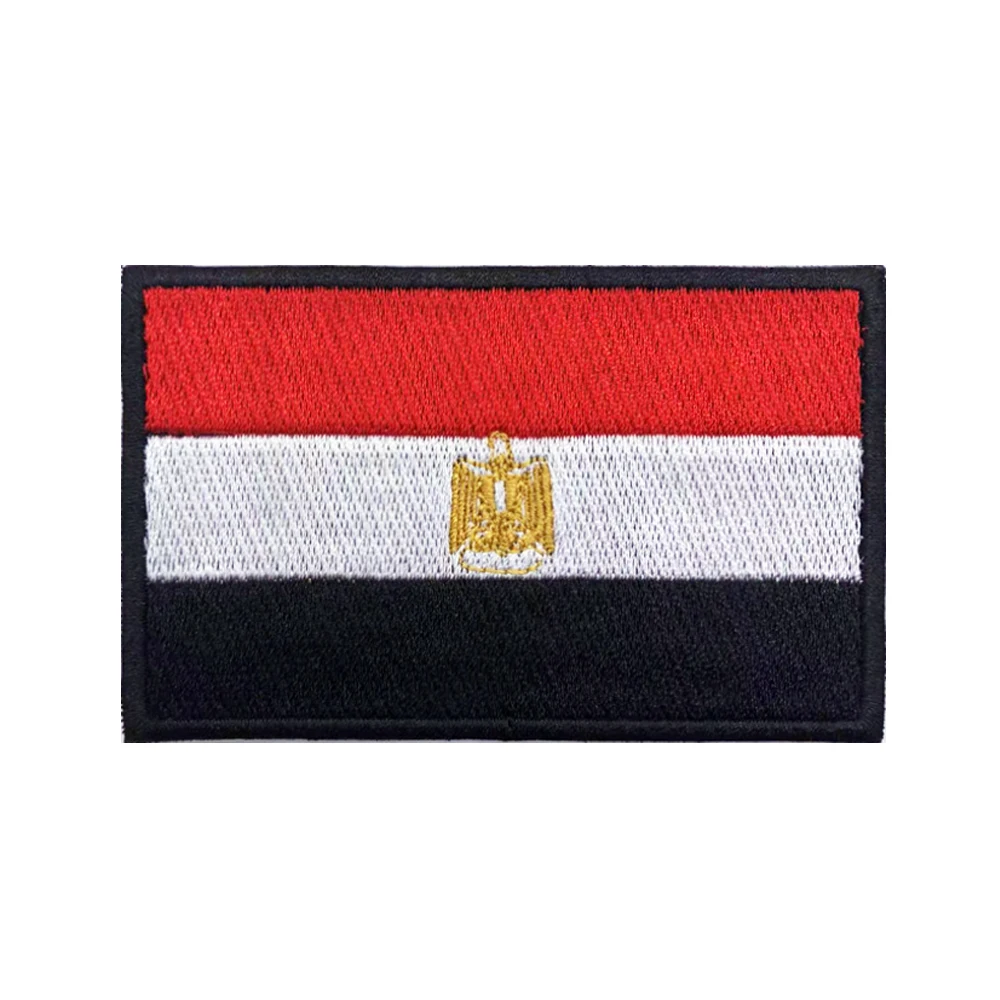 Egypt Flag Patches Armband Embroidered Patch Hook & Loop Iron On Embroidery  Badge Military Stripe