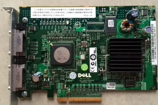 

PERC 5/E 5e SAS Raid управляющая карта массив 0m778g Fd467