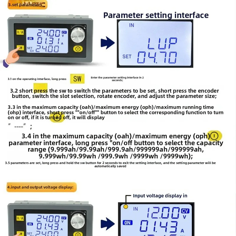 Фото XY6020L числовое управление, регулируемый источник питания постоянного тока, постоянное напряжение, постоянный ток, поддерживающий понижающий модуль 20 А/1200 Вт №4
