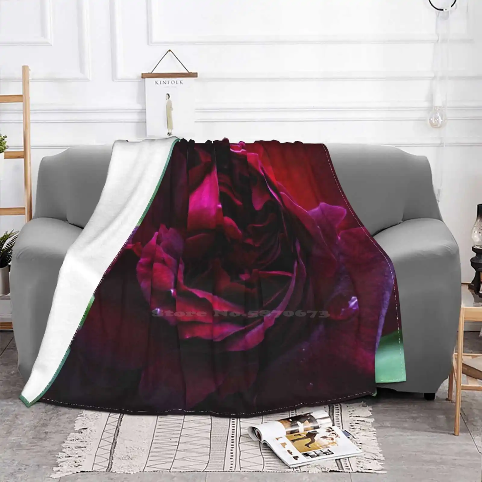 Мягкое теплое фланелевое одеяло с английской розой Munstead Wood Fashion английские розы