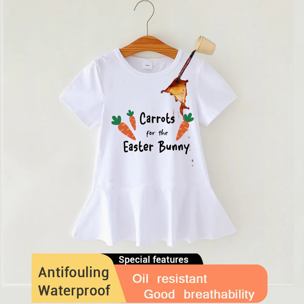 bawełniana sukienka na co dzień dla dziewczynek z nadrukiem kreskówek i funkcjami przeciwporostowy. Letnia do kola...