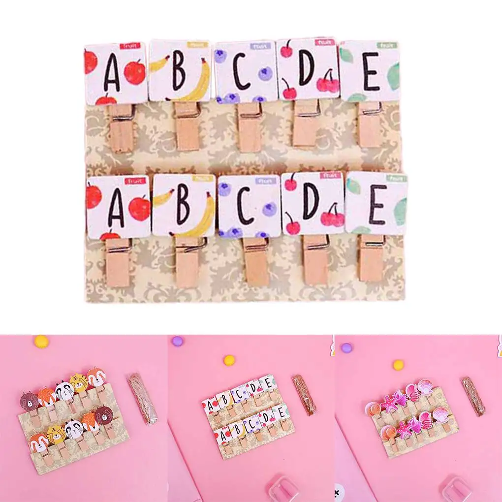 

10 шт./набор, деревянные зажимы для бумаги