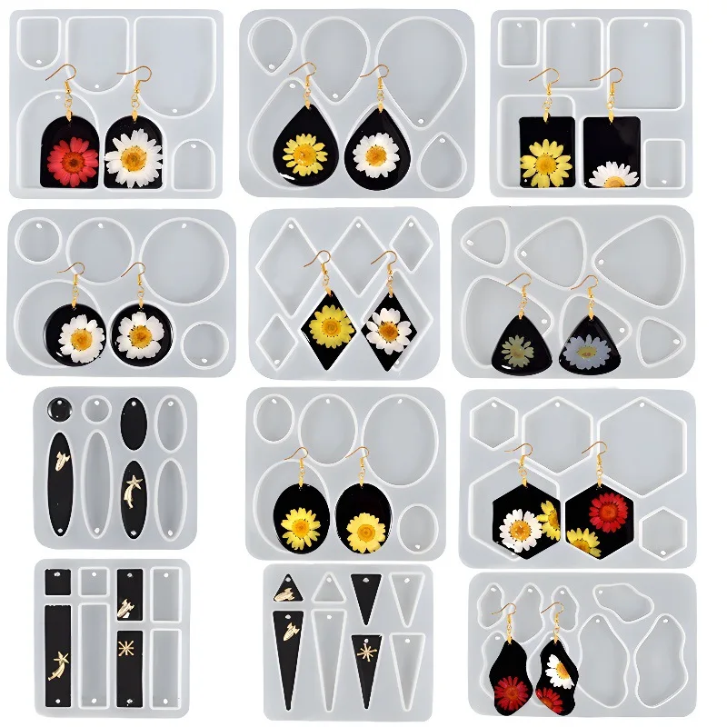 

Geometric Earring Pendant Silicone Mold for Jewelry Making DIY Epoxy Resin Keychain Necklace Charms Pendant Crafts Casting Mould