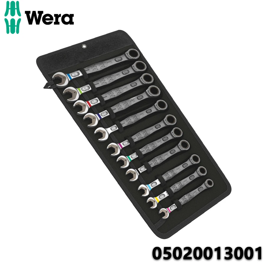 Фото WERA 05020013001 Набор комбинированных ключей с трещоткой, 11 шт., ключ с трещоткой и держателем, многофункциональный противоскользящий ключ, ручные инструменты №1