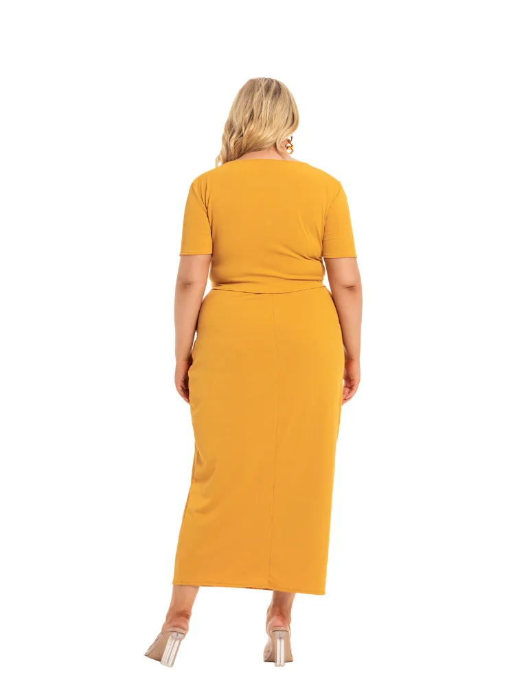 Large Women's Sexy Chest Strap Two Piece Set  summer dress  bodycon dress Plus Size Dress