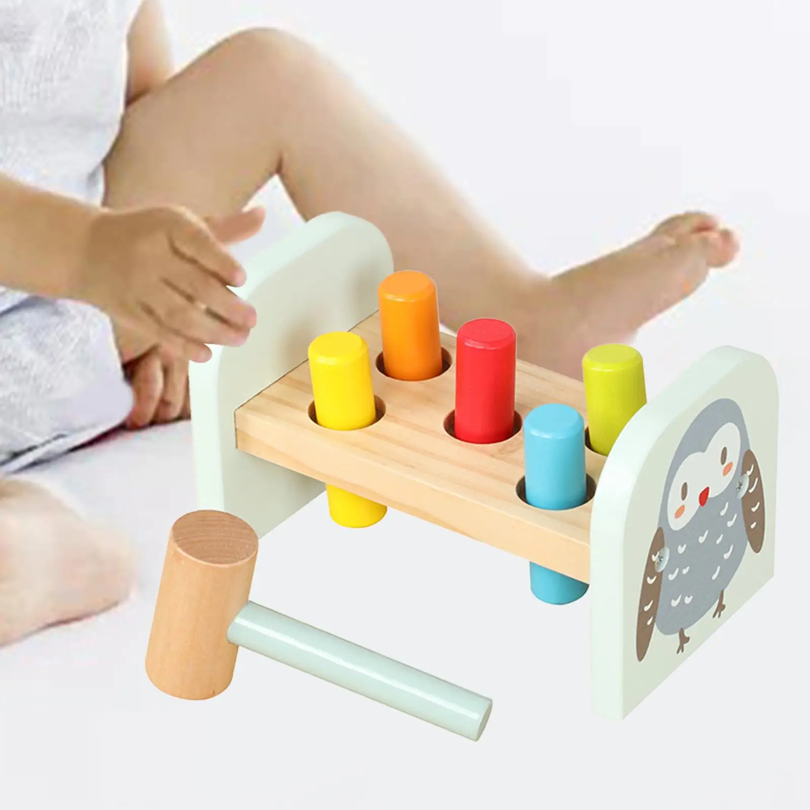 

Pounding Bench Wood Toy Wooden Pounding Bench for Boys Girls Party Favors