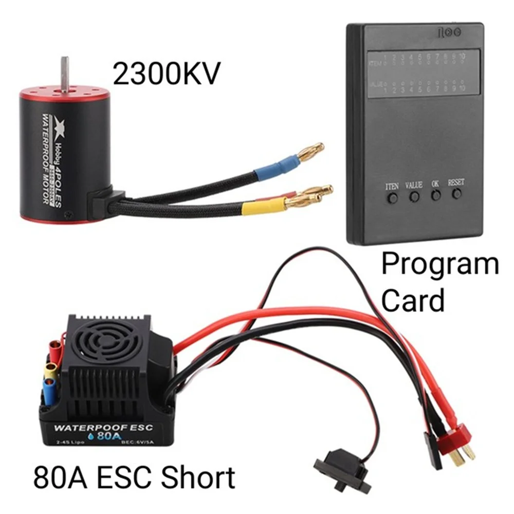 1 комбо XHobby 3650 2300KV 3100KV 3900KV 5200KV бесщеточный двигатель и 80A бесщеточный ESC и программная карта для 1:10 1/10 радиоуправляемых моделей лодок