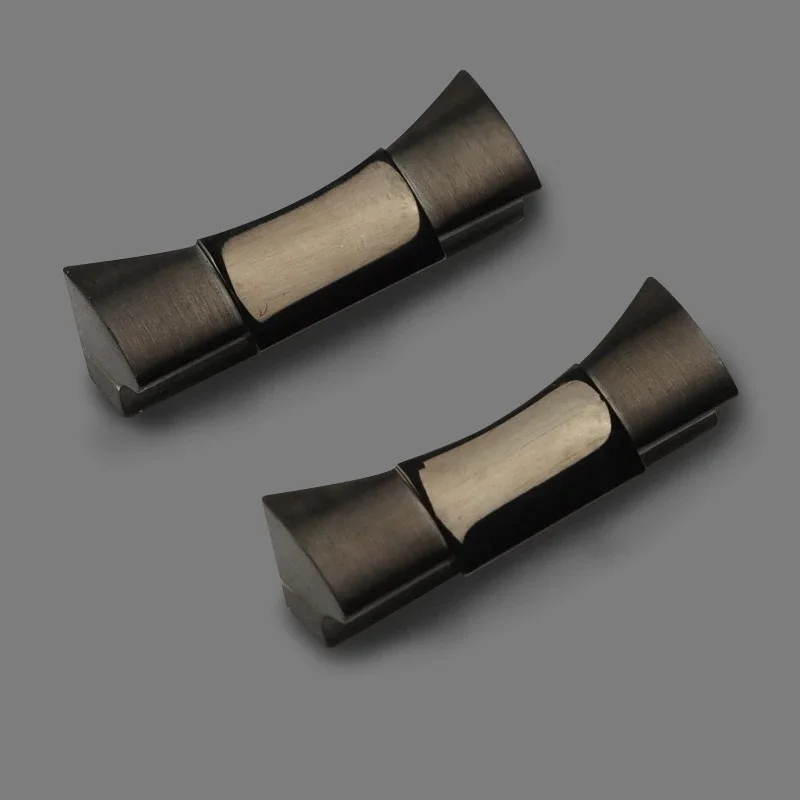 20mm Silver Black Gold Rose Solid Curved End Link Endlink fit  For RLX Daytona Rubber Leather Watch Strap