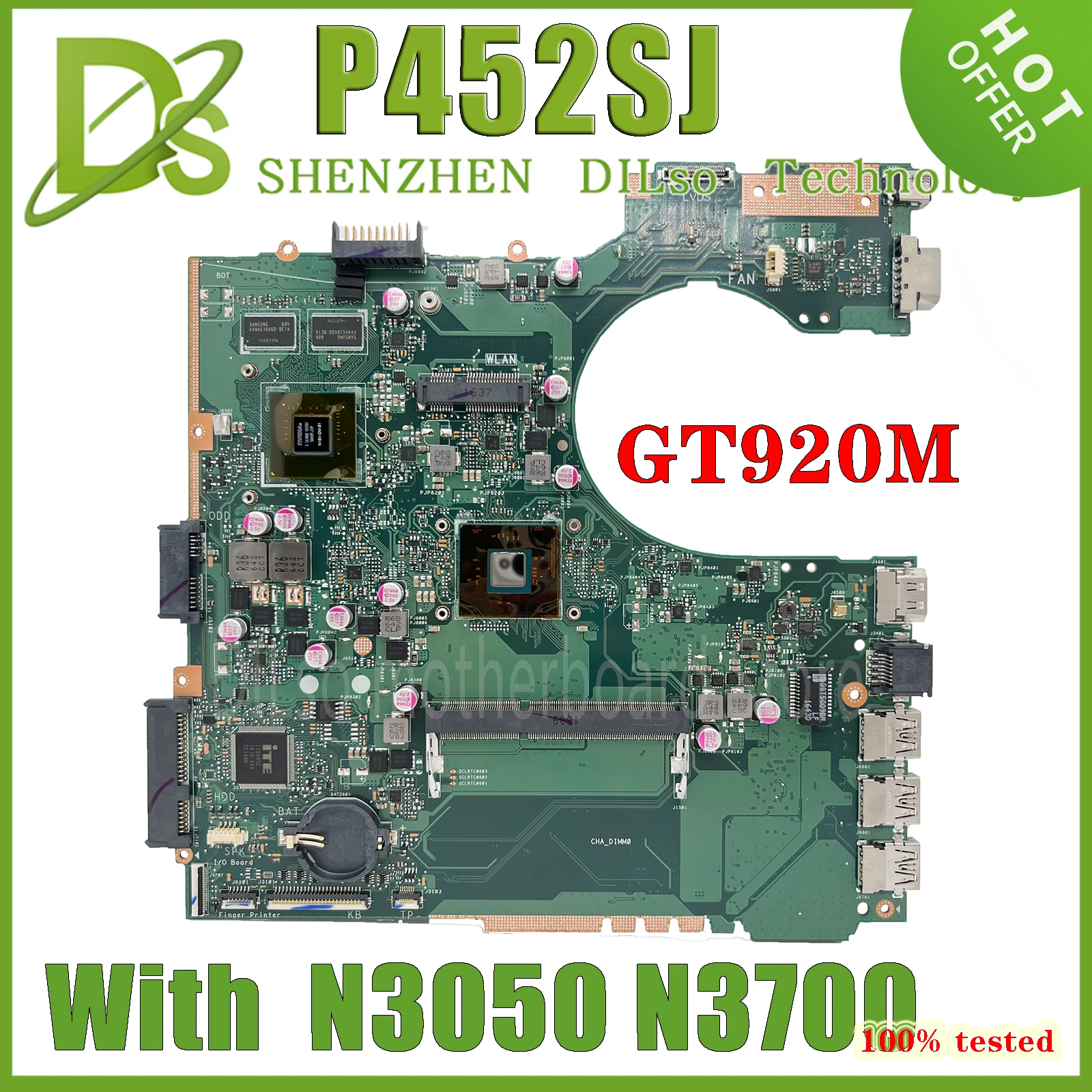 

KEFU P452S MAINboard For ASUS PRO P452SJ P452SA RPO452S 452S Notebook Computer Motherboard With IN3050 N3700 N3060 DDR3L