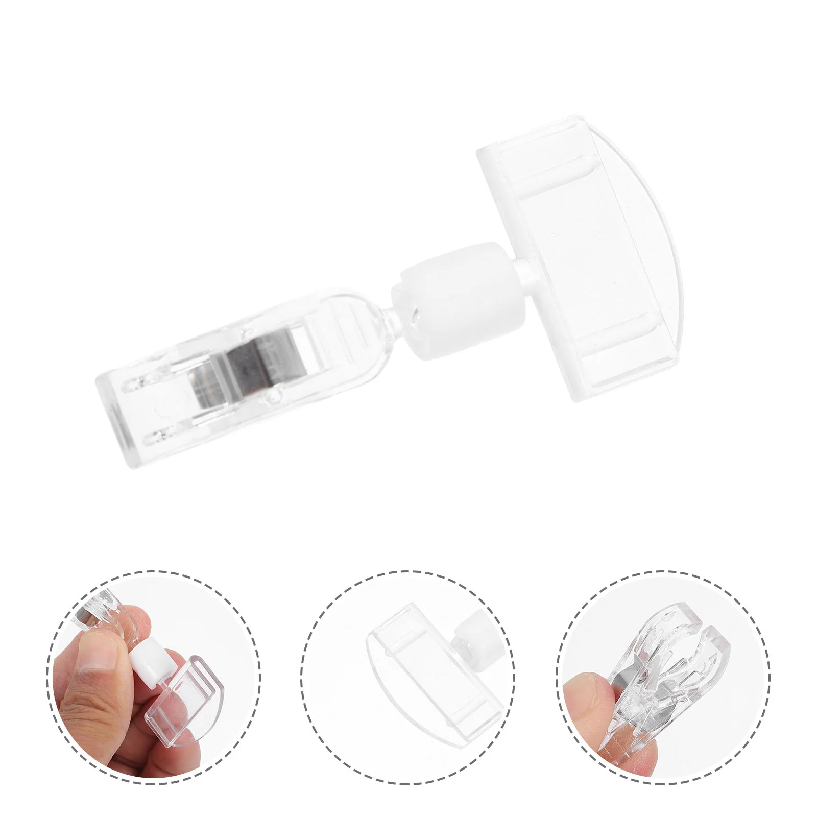 

10pcs Plastic Price Tag Clips Mall Advertising Label Racks Simple Display Stand