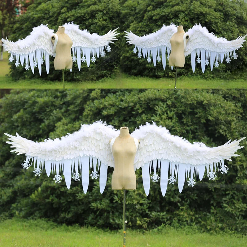 

Роскошные большие белые крылья Arm Wings, аксессуары для демонстрации моделей, креативные нарукавники на руку и перо, Аксессуары для платья