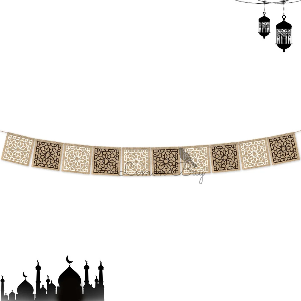 

Lftar Festival Pull Flag Mubarak Muslim Ramadan Party Supplies Decorations Hanging Banner