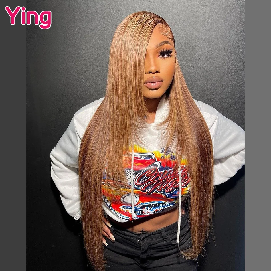 

Ying Highlight Omber #27 180% HD Lace Front Wig Human Hair 13x6 Bone Straight Lace Front Wig Pre Plucked 13x4 Lace Wig For Women