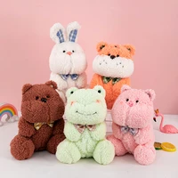 2022 new cute pet plush toys 23cm kawaii rabbit bear tiger pig frog doll childrens birthday gift