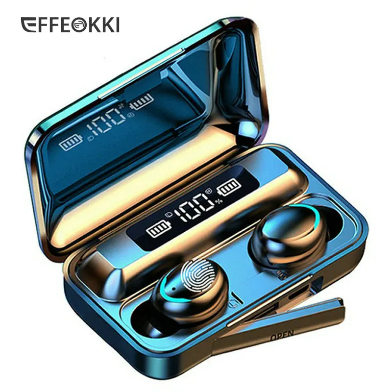 

EFFEOKKI F9 Airbuds Tws Bluetooth Compatible Earphone Wireless 5.0 Stereo Sport Earbud Led Touch Control Ipx7 Waterproof 2000Mah
