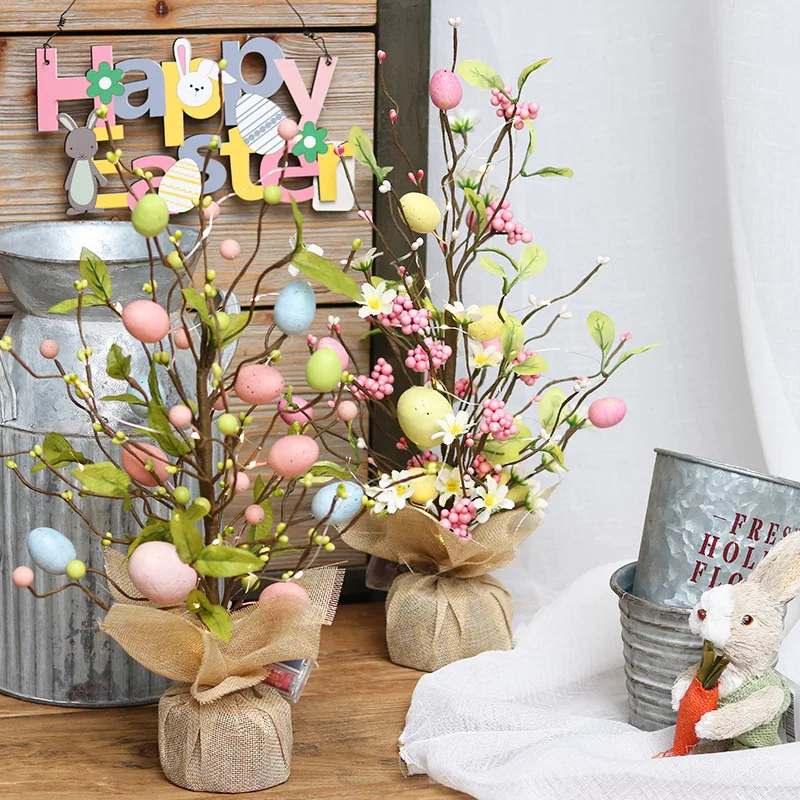 

45cm Easter Decorations LED Egg Decoration Tree Table Decoration Spring Party Home Decor Happy Easter Ornaments Gift