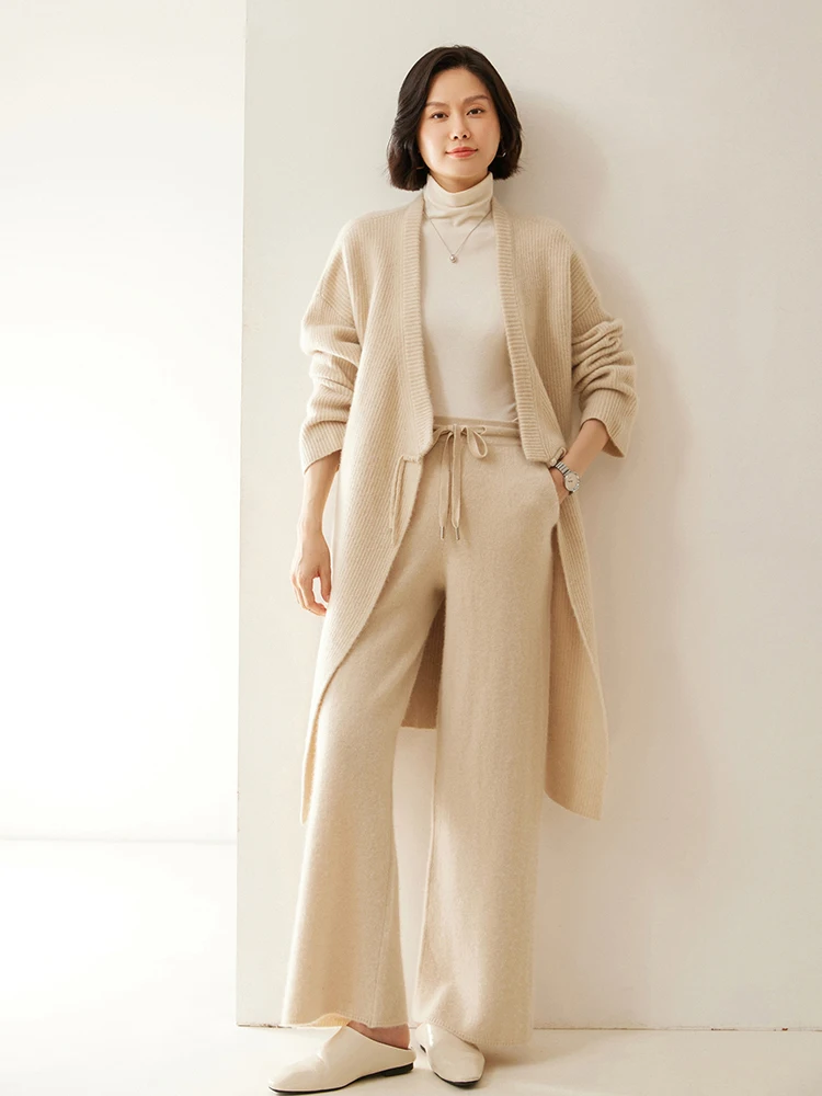 ADDONEE женский длинный кардиган из 100% кашемира кашемировый свитер китайский стиль