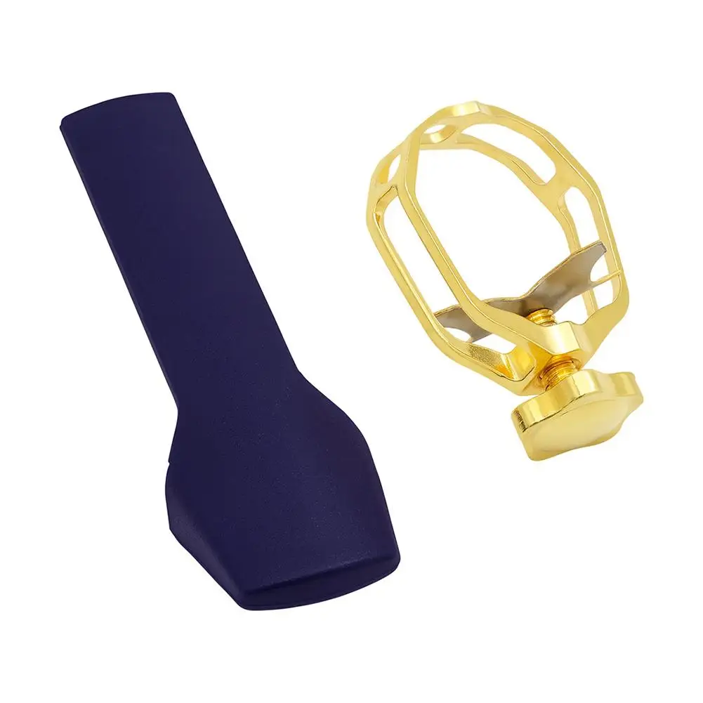 

Alto Saxophone Mouthpiece Clamp Kit Metal Mouthpiece Bare Copper Hollow Clip Protective Cap Musical Instrument Accessories New