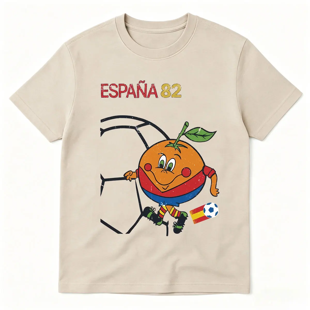 Фото Забавная футболка Naranjito Espana 82 Spain Mascot 1982 с изображением футбольной эмблемы, мужская и женская одежда, модные футболки в стиле Харадзюку с короткими рукавами №2