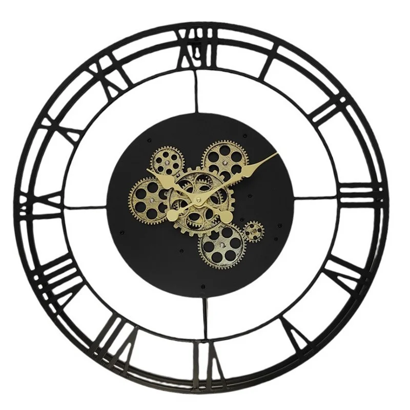 

Large modern living room silver mirror decorative wall clock decoration home