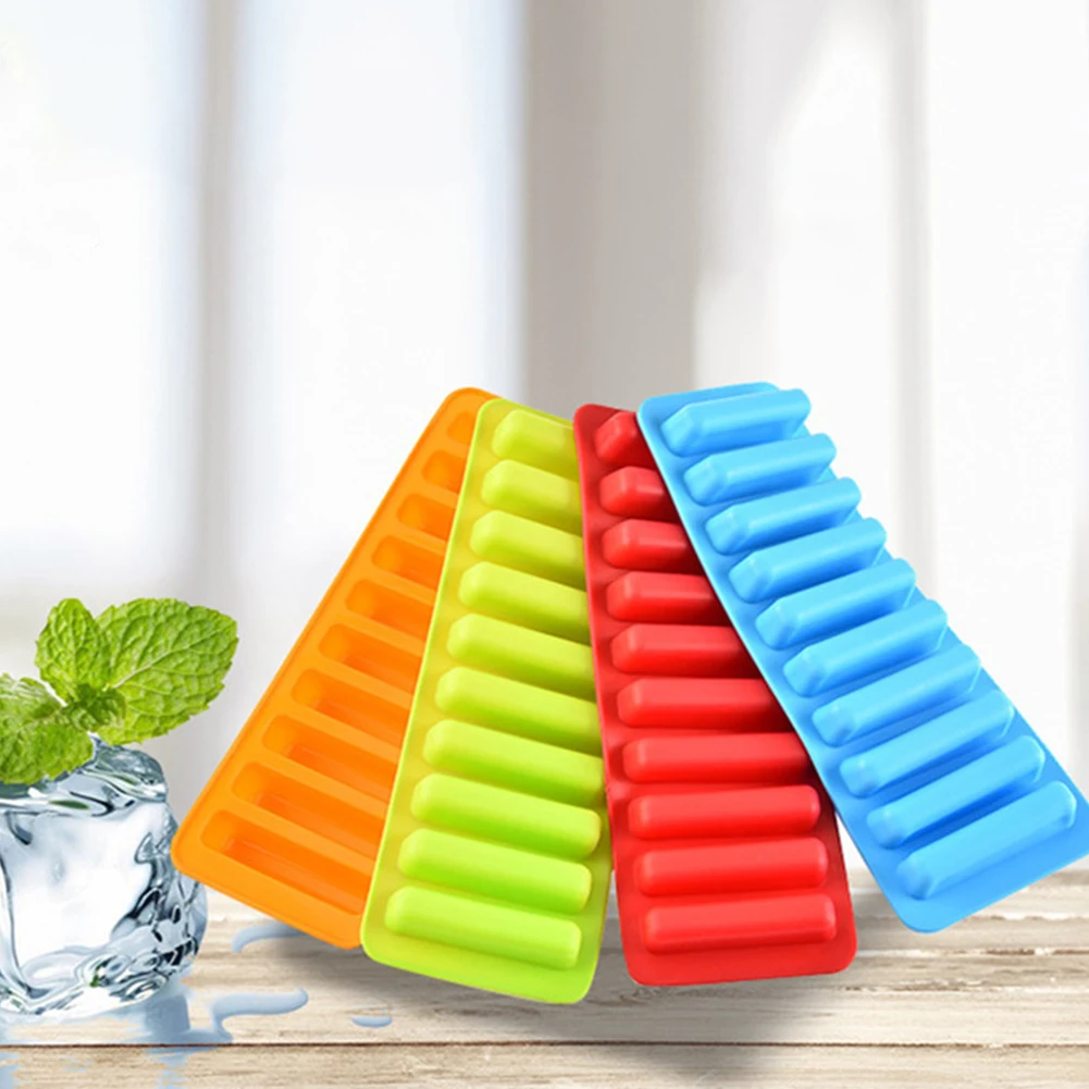 

10 Grids Ice Cube Trays Reusable Silicone Ice Cube Mold Long Slim Sticks Fits Sports Water Bottle Mould Ice Cream Maker