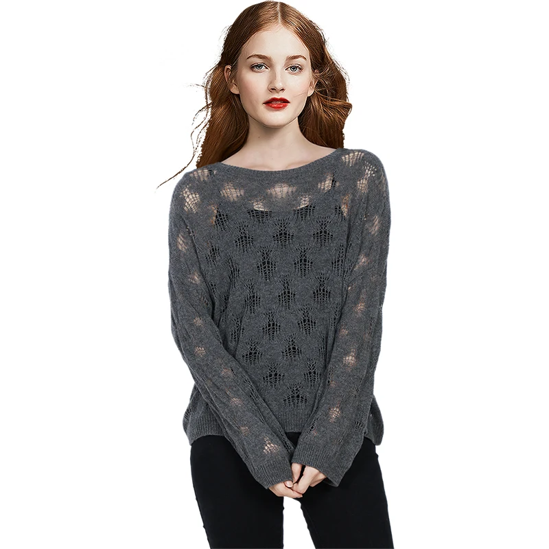 

Fashion age-reducing western style chic design 100 pure wool sweater 2022 spring new women's knitted sweater