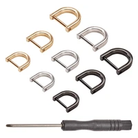 18pcs d rings screw in shackle horseshoe u shape dee ring with screwdriver diy leather craft purse replacement 3colors 3sizes