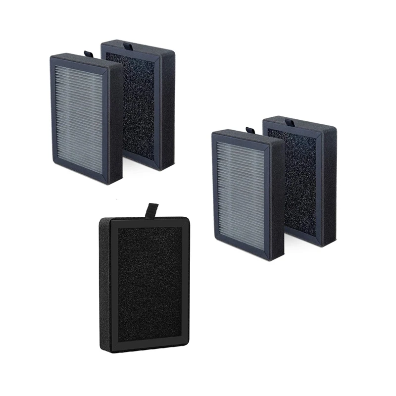 

5Pcs Air Purifier Replacement For LEVOIT LV-H128-RF 3-In-1 Pre H13 True HEPA Activated Carbon Filter 3Stage Filtration