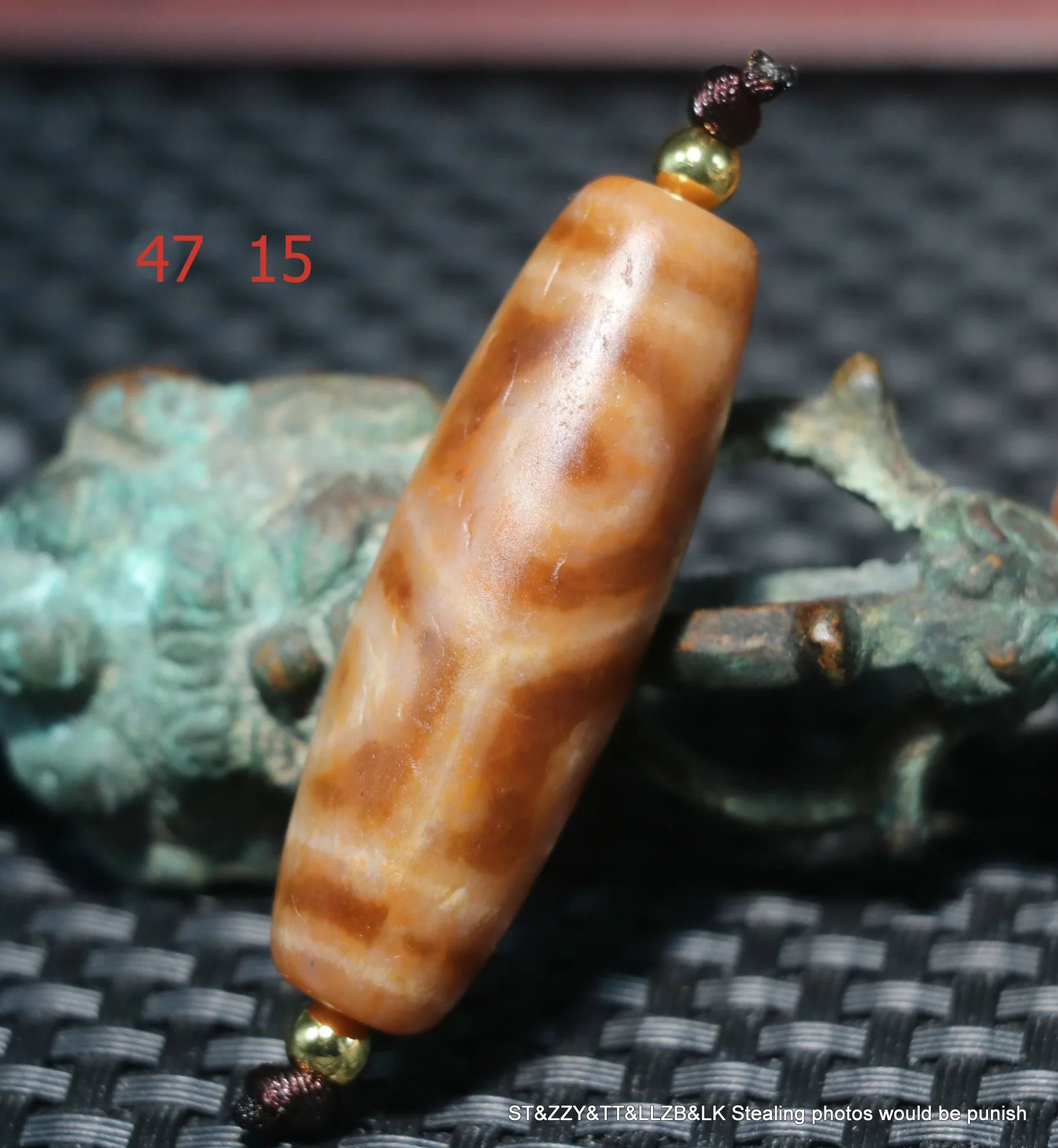 

Energy Tibetan Old Agate Yellow Color 4 Eyed Turtle Shell Longevity dZi Bead LZK A LKbrother Talisman UPS1215S