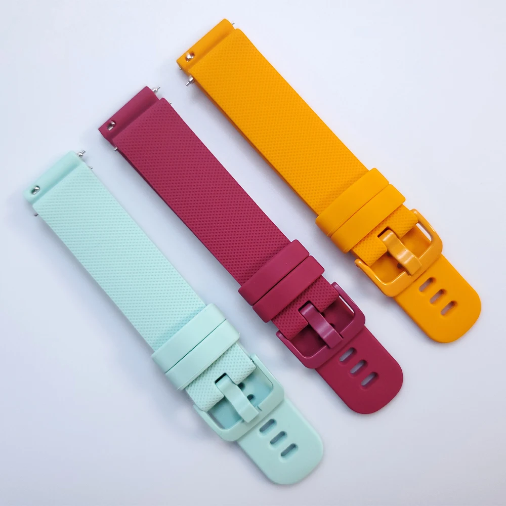22mm 20mm 18mm Silicone Wrist Band Strap Smart Watch Accessories Watchband Wristband Bracelet