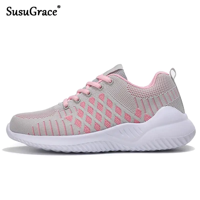 

SusuGrace Women Sneakers Athletic Running Shoes Lace-up Breathable Jogging Shoes Leisure Outdoor Sneakers Zapatillas De Deporte