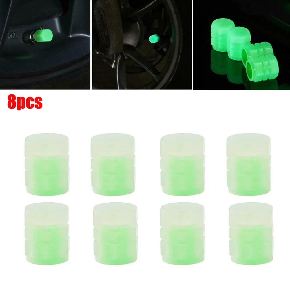 

8/16Pcs Plastic Car Wheel Tire Valve Cap Tyre Rim Stem Covers Luminous Dust Cover For Suv Car,trucks, Bicycles, Bicycles