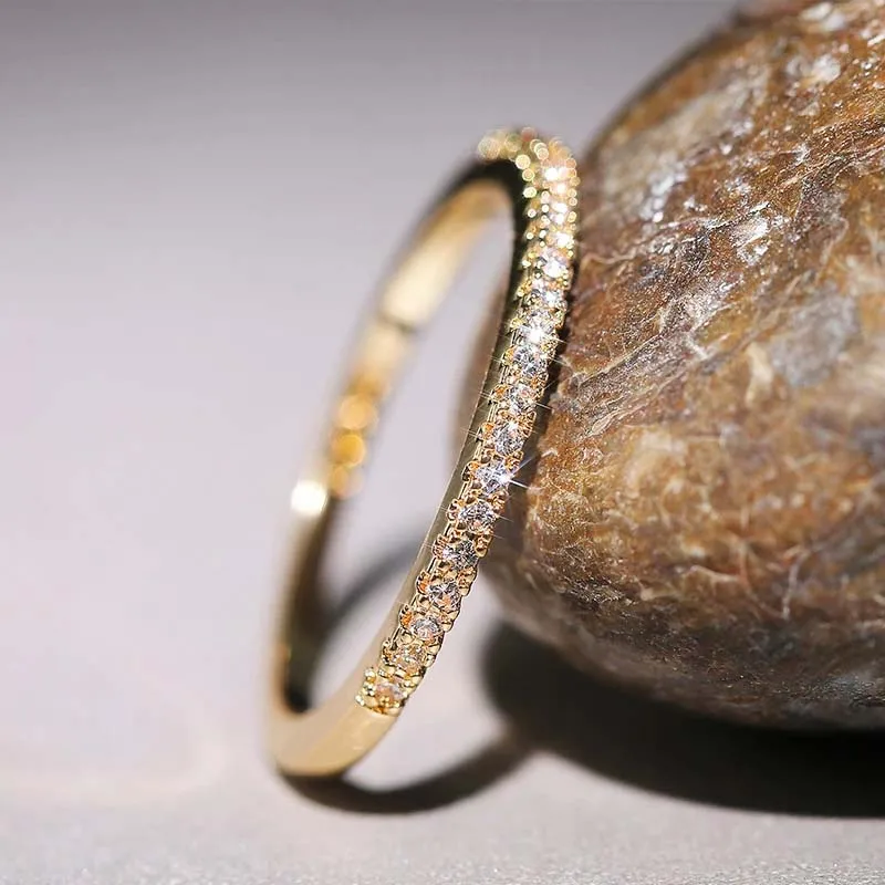 

2023 Minimalist thin style ring women's wedding Brilliant Cubic zircon high-quality multi-functional women's finger ring jewelry