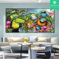 5d large size ab diamond painting parrot landscape full square round diamont embroidery butterfly mosaic diy handwork home decor