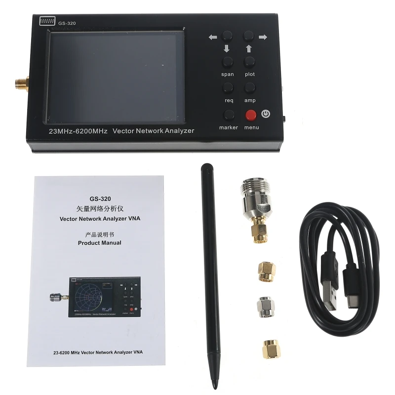 

6G Vector Network Analyzer VNA Bluetooth-compatible 6G GPS WIFI Antenna NanoVNA Analyzer 23-6200MHz GS320 Dropship
