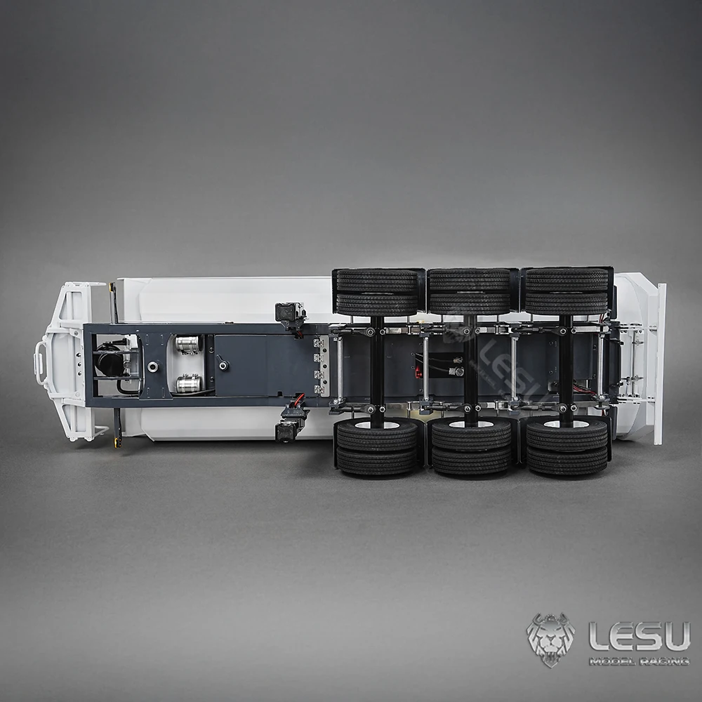 1/14 LESU металлический 3-осевой комплект гидравлического самосвала неокрашенный