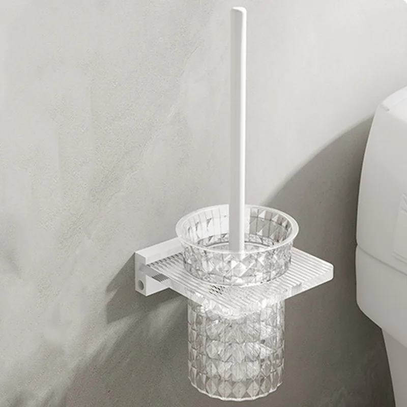 

Настенный держатель для туалетной щетки из алюминия и акрила, серый/золотой/черный/белый