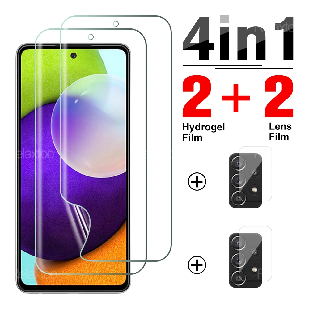 

Защитная Гидрогелевая пленка для объектива 4 в 1 для Samaung Galaxy A52 A52S A51 A50 A50S 5G A 52, защитная пленка для экрана для телефона 6,5 дюйма