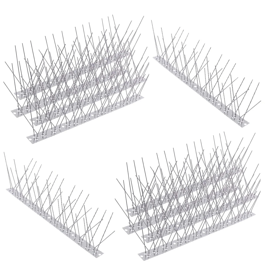 

10pcs Fowl Spike Strips Stainless Steel Animal Repellers Outdoor Anti Fowl Garden Defenders