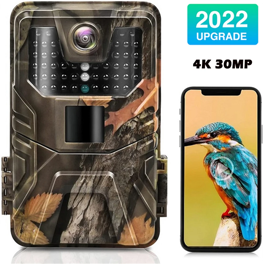 

Professional Trail Camera 4K 30MP WiFi APP No Glow Night Vision Motion Activated Hunting IP66 Waterproof Wildlife Trap Camera