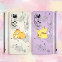 cute pikachu spoof art for huawei honor 8a pro prime 9s 9c 9x pro lite 5g 10i x10 10x lite 20 20e 20 pro liquid rope phone case