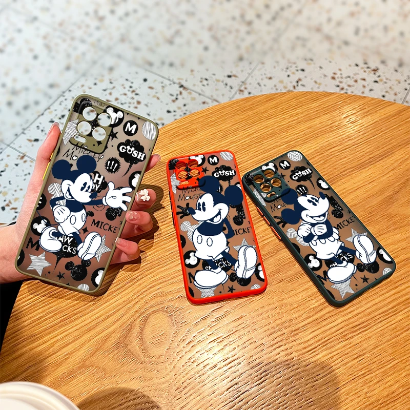 

Cool Cartoon Mickey For OPPO Reno7 6 Z 5 Find X2 Pro Plus A94 A74 A72 A53 A54 A93 A9 2020 Frosted Translucent Phone Case