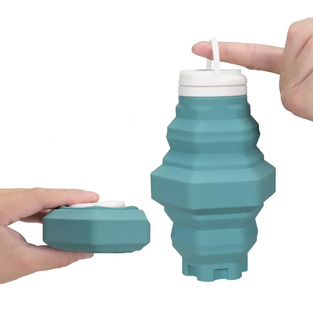 

Silicone Hexagon Mug Coffee Cups BPA Free Folding Silica Hiking Mugs Portable Telescopic Drinking Collapsible Leak Proof