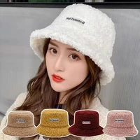 lamb faux fur bucket hat winter warm plush velvet hats for women lady thicken bob panama outdoor fisherman hat caps %d0%bf%d0%b0%d0%bd%d0%b0%d0%bc%d0%b0
