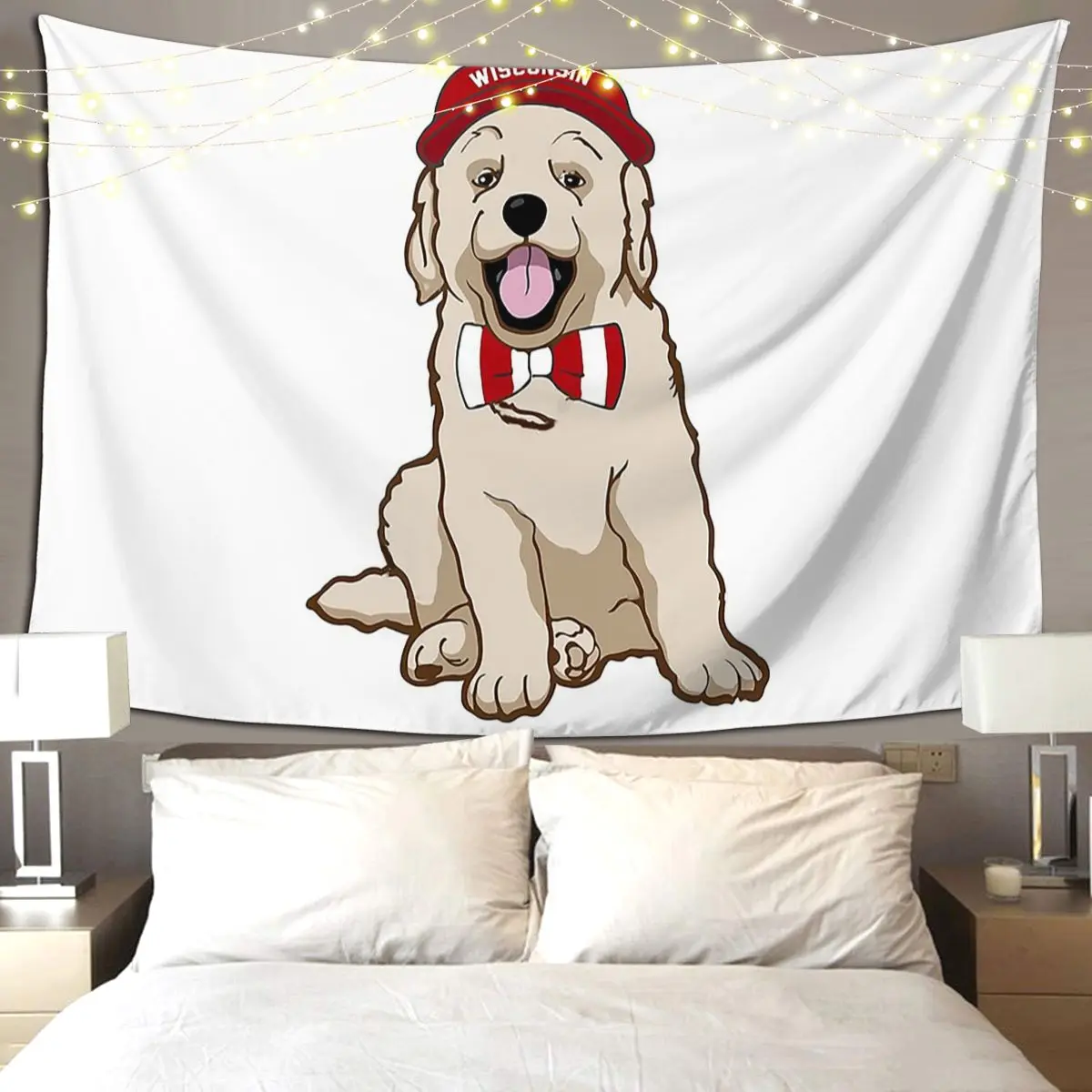 

Wisco щенок, смешные настенные подвесные эстетические гобелены для домашнего декора для гостиной, спальни