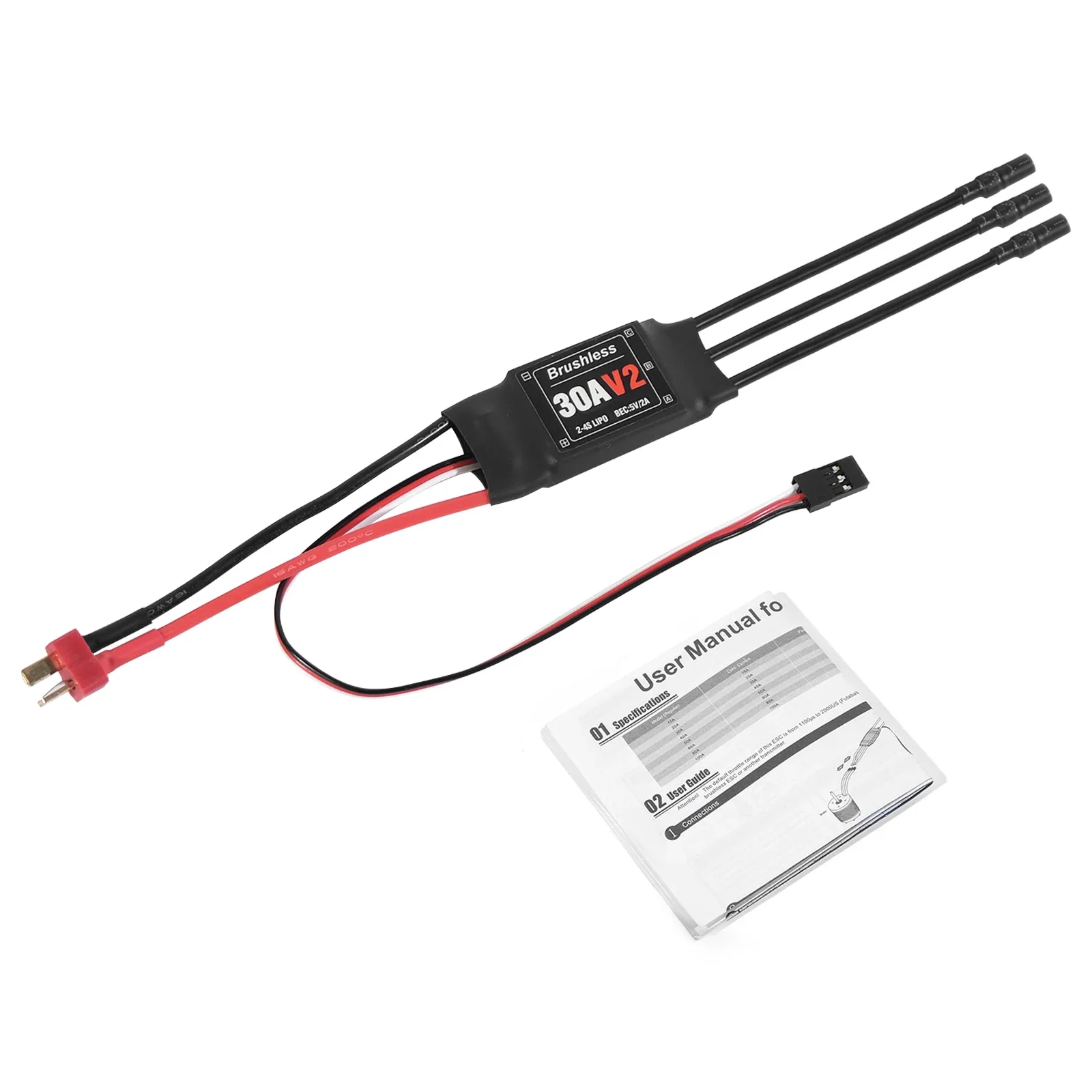 Фото Горячий 30A V2 ESC 2-4S бесщеточный радиоуправляемый электрический регулятор скорости 5 В 2A BEC для радиоуправляемого вертолета с неподвижным крылом самолета квадрокоптера №4