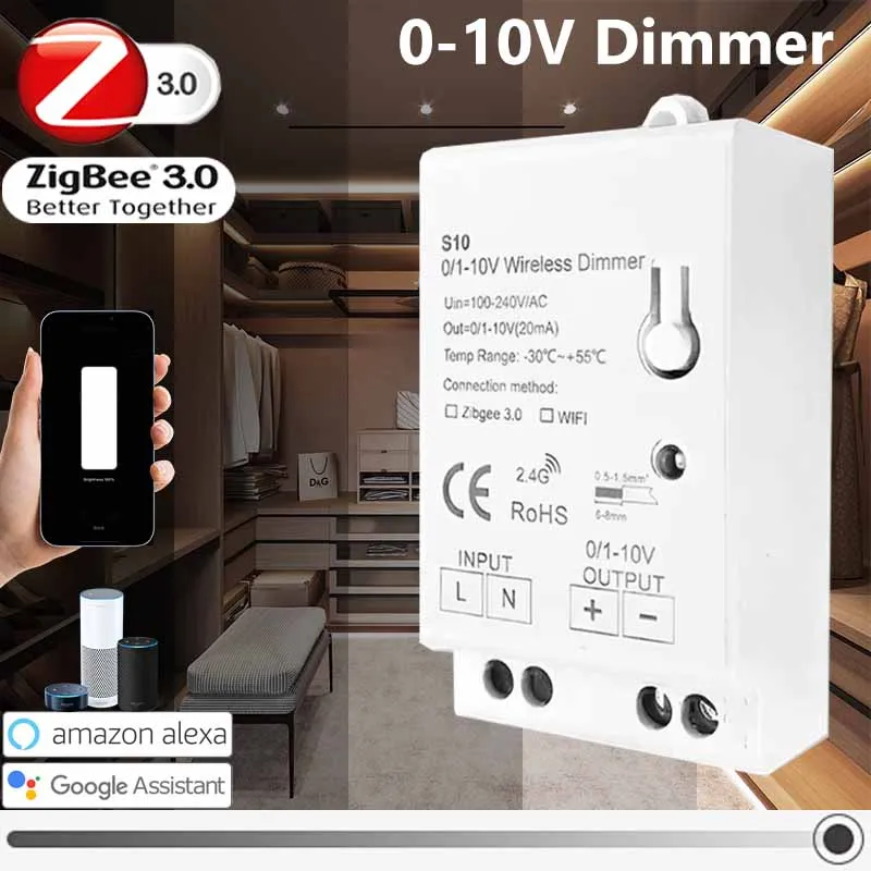 

Беспроводной диммер Zigbee 3.0 0-10В для светодиодных лент